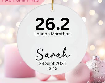 Personalized Marathon Ornament for Marathon Finisher Keepsake Ornament Marathon Gift for Marathon Runner Ornament Custom Running Gift
