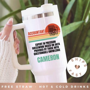 Personalized Accountant Tumbler, Accountant Gifts, New Accountant Graduation Gifts, Accountant Appreciation Week Gift, CPA Travel Cup