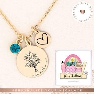 Personalized Gift for Teacher Appreciation, Teacher Appreciation Gift, inexpensive teacher gift, teacher necklace, new teacher gifts