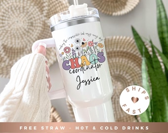 Chaos Coordinator 40oz Tumbler Chaos Coordinator Tumbler with Handle Teacher Appreciation Gift Teacher Travel Mug Chaos Coordinator Cup