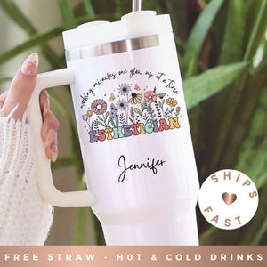 Personalized Esthetician Tumbler, Esthetician Gift, Esthetician Appreciation Gift for Skincare Professional Thank You Gift, Estie Travel Cup