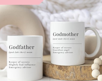 Funny Godfather/Godmother Definition Ceramic Coffee Mug - Perfect Gift for Your Godparents, Funny Godparent gift, Godparent Proposal Gift,