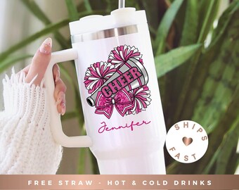 Personalized Cheerleader 40 Oz Tumbler, Cheerleading Team Gifts, Girls Cheerleading, Cheerleader Gifts, Gift for Cheerleader, Cheer Cup