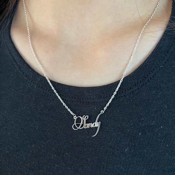 925 Sterling Silver Personalized Name Necklace Personalized Gifts, Custom Name Bridesmaid Gift Tiny name necklace Solid silver