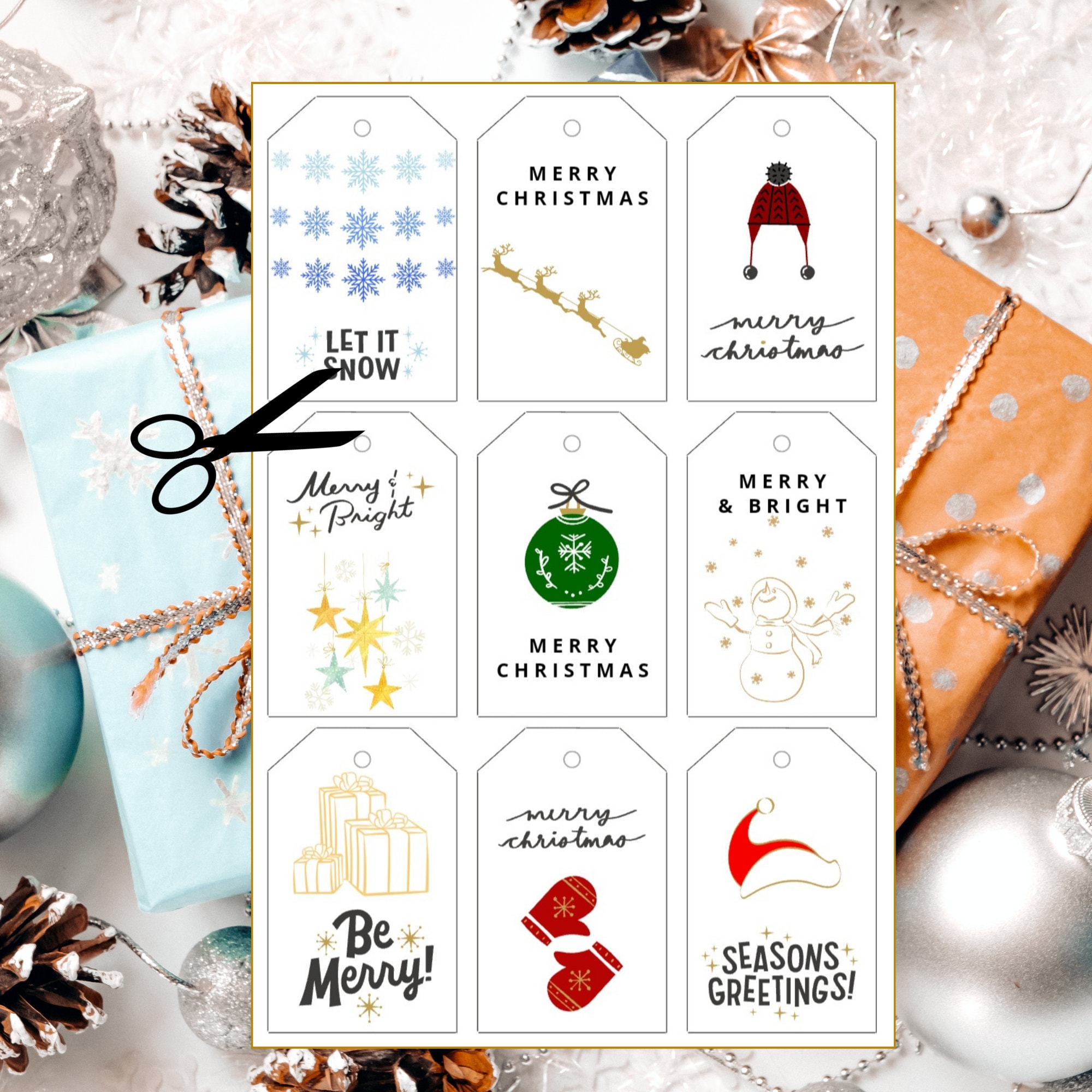 Printable Gift Labels, Xmas Printable, Gift Label Download, Holiday ...