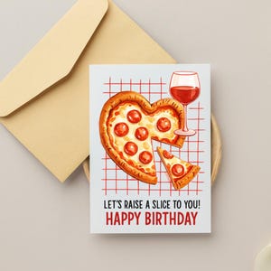 Verjaardagskaarten pizza, leuke pizzakaarten voor vrienden, feest met humor, unieke verjaardagswensen, kaart voor fijnproevers