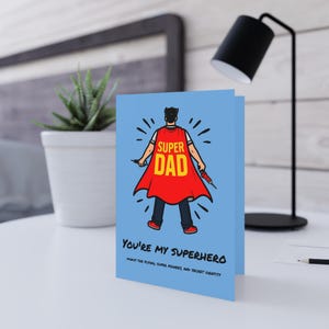 Cartões de Super Pai | Desejos para o Dia dos Pais, Cartões de Aniversário, Cartões de Agradecimento, Cartões de Incentivo, Tema de Super-heróis