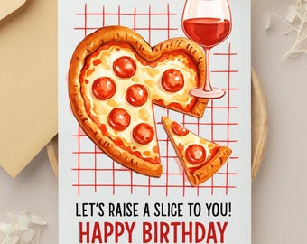 Birthday Pizza Greeting Card: Fun Foodie Celebration
