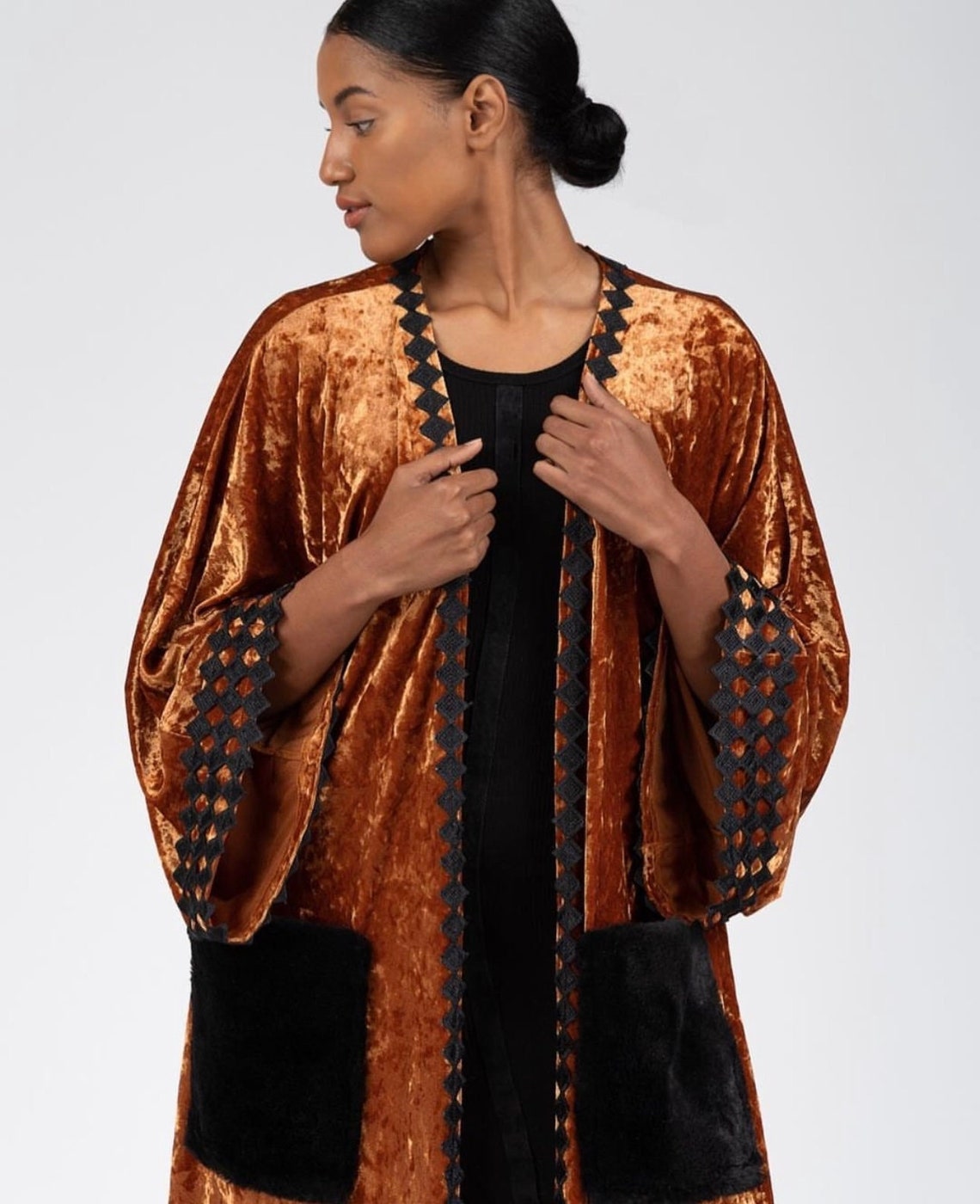 Lemon Teal Duster Kimono