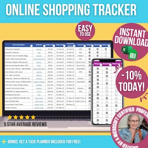 Online Shopping Tracker: Excel & Google Sheets (Digital Download)