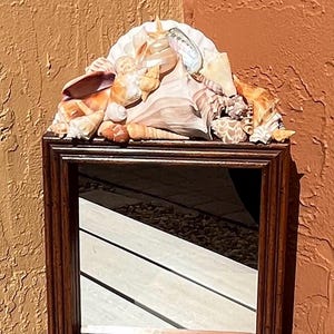 Suntanned Ornate Seashell Mermaid Crown Square Mirror