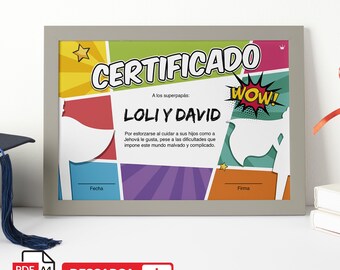 Certificado para supermamás y superpapás jw [PDF] [Español]