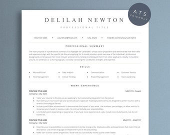 ATS Friendly Resume | Template for Google Docs & Word, Clean and Simple CV Template, Resume for Executives