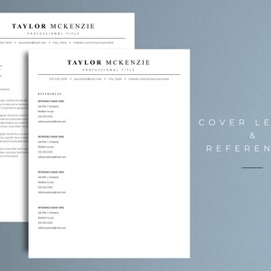 May include: A black and white cover letter and references template with the text "COVER LETTER & REFERENCES" at the top of the page.