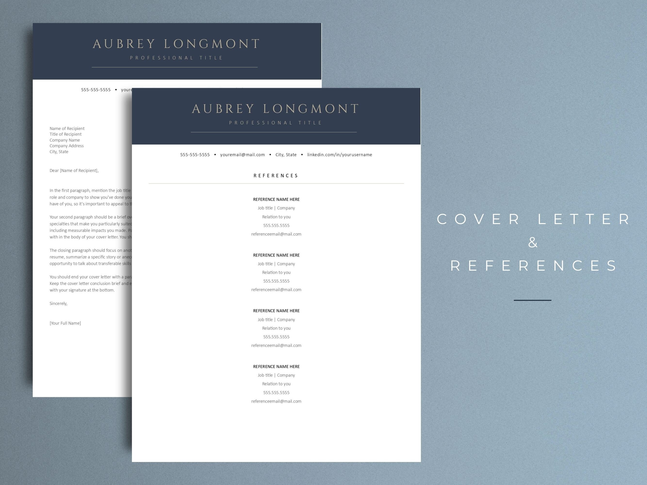 ATS Friendly Resume Template CV Template for Word & Google - Etsy