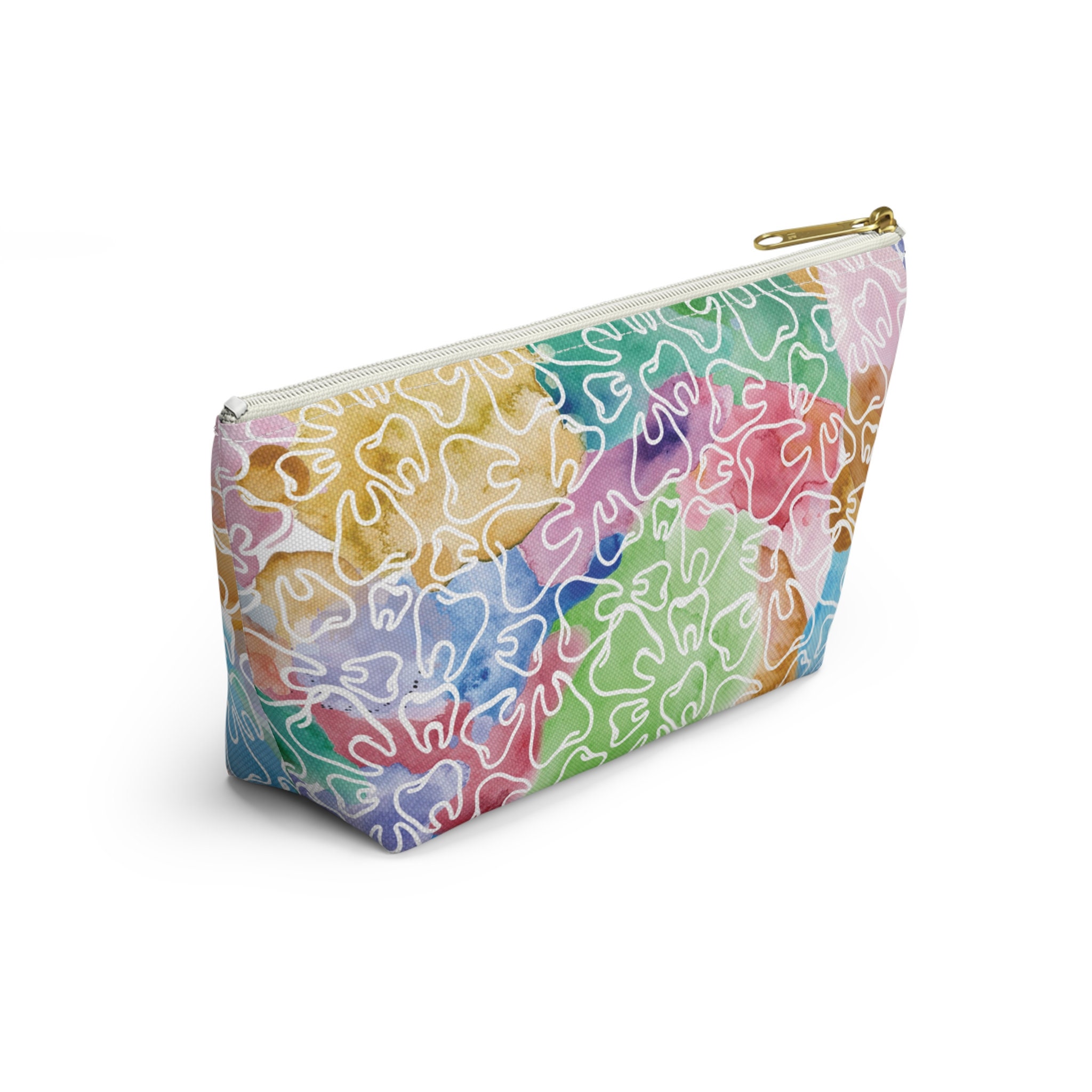Watercolor Dental Teeth Themed Accessory Pouch/bag, Dental Gift
