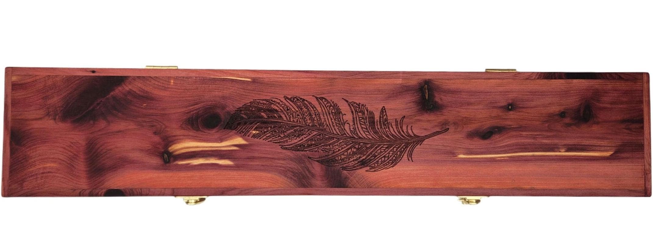 Engraved Armoatic Cedar Feather Box: Native American Inspired Storage ...