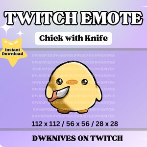 Cute Chick with Knife Emote / Duck with Knife Emote / Meme Emote / Instant Download / Twitch / Discord / Youtube / Kick
