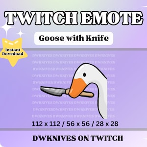 Cute Goose with Knife Emote / Duck with Knife Emote / Meme Emote / Instant Download / Twitch / Discord / Youtube