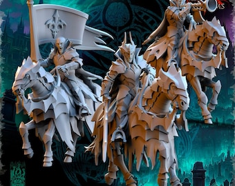 Undying Legions Vampire Knights Command Group - in 12k by behoIder miniatures
