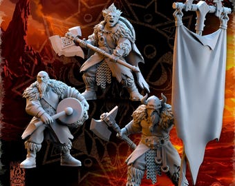 Realms of Mayhem Northern Reavers Command Group - in 12k- by The Beholder Miniatures
