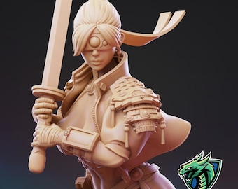 Cyberpunk Samurai - Pose 3 - 12k Resolution