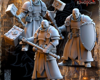 Neverdusk Empire Priests - in 12k - by behoIder miniatures