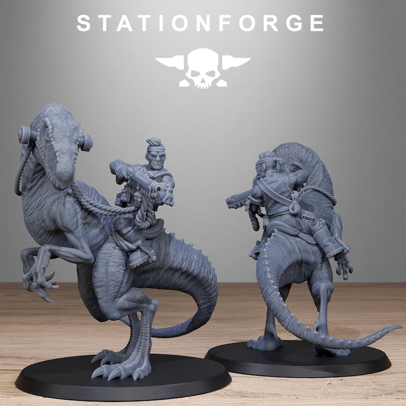 Stationforge Raptor Riders GG Jungle Raptors 10 Models - in 12k - by Station Forge - Etsy