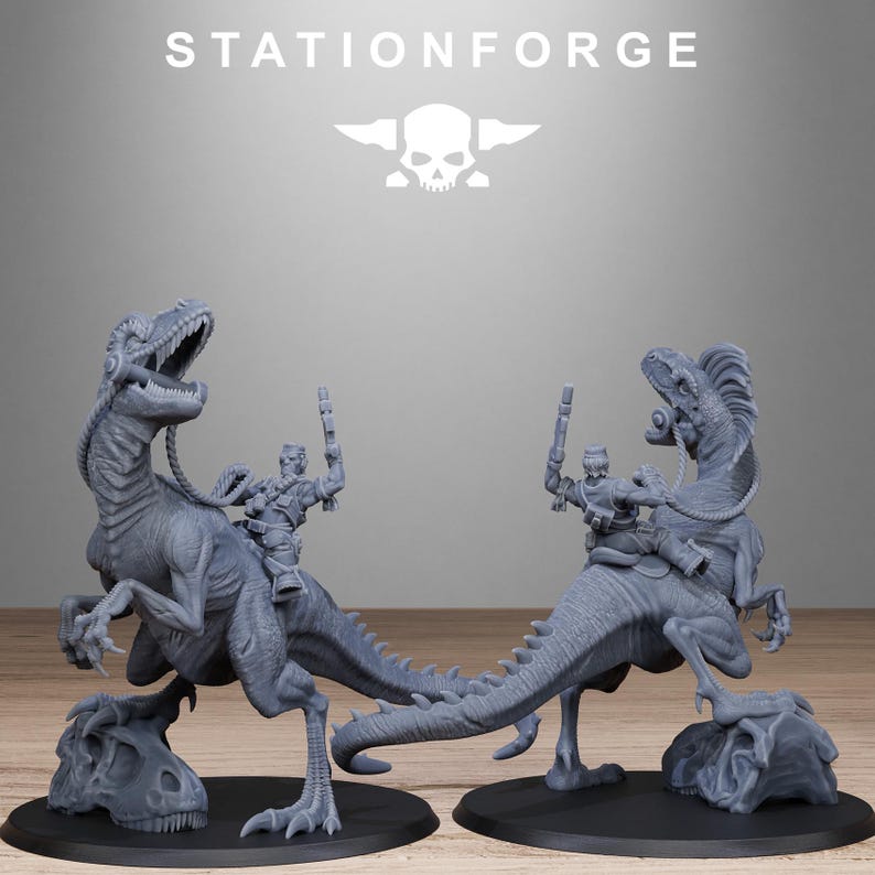 Stationforge Raptor Riders GG Jungle Raptors 10 Models - in 12k - by Station Forge - Etsy