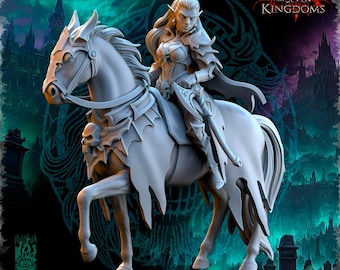 Serella, Mistress of Bats on Horse - in 12k by behoIder miniatures