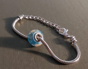 Snake Chain Bracelet for Beads, Charms, and Pendants. Available in Silver and Gold