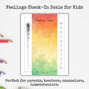 Printable Feelings Check-In for Kids | Emotions Scale | Feelings Poster or Worksheet