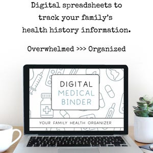 Editable Family Medical Binder – Digital Health Tracker, Vaccination Record, Appointment Log