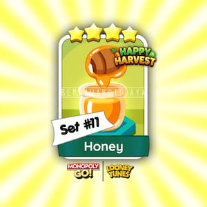 HONEY Sticker Set #11 Monopoly_Go 4 Star Stickers - Happy Harvest Album