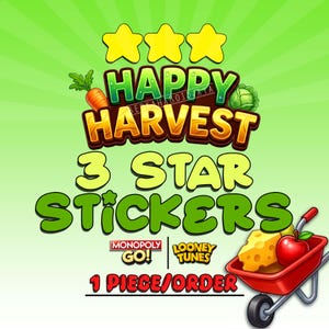 Naklejki z albumu Happy Harvest Monopoly_Go z 3 gwiazdkami – 1 sztuka/zamówienie zdjęcie 1
