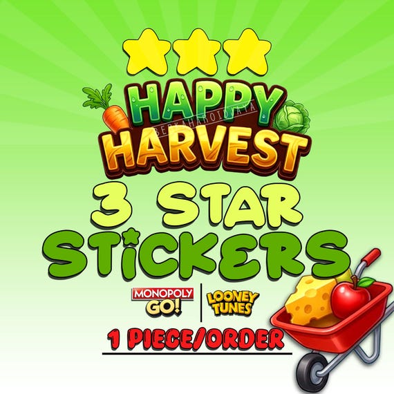 Happy Harvest Album Monopoly_Go 3 Star Stickers - 1 Piece/Order