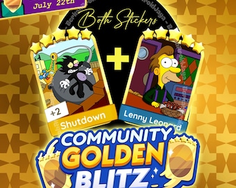 Golden Blitz-evenement "Shutdown + Lenny Leonard" Monopoly_Go-stickers 5-sterrenstickers
