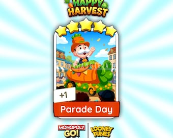 PARADE DAY Set #14 Monopoly_Go 5 Star Stickers Happy Harvest Album