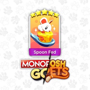 Löffel gefüttert Sticker Set-23 - Monopoly_Go Sticker 5 Sterne - Posh Pets Album