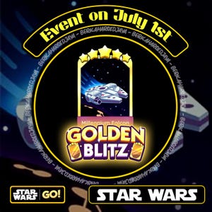 Naklejki MILLENIUM FALCON Golden Blitz Naklejki Monopoly_Go 5 gwiazdek - Wydarzenie 1 lipca