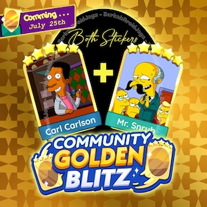 Golden Blitz Event " Carl Carlson + Mr Snrub " Monopoly_Go 5 Star Stickers - July 25th