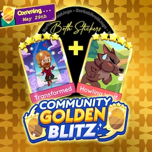 Golden Blitz Event " Transformed + Howling Wolf " Monopoly_Go Stickers 5 Star - May 29th