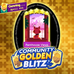 Golden Blitz Stickers " Penthouse Views " Set #23 - Monopoly_Go 5 Star Sticker - April 6th