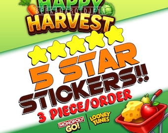 Monopoly_Go Sticker 5 Star Stickers HAPPY HARVEST ALBUM - 3 Piece/Order