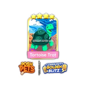 Set #22 Tortoise Trot Sticker 4 Stars - Monopoly_Go Golden Blitz Stickers - March 17th