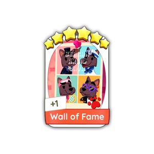 Pegatina de Monopoly_Go de 6 estrellas para el Muro de la Fama (Set-21) - Álbum Posh Pets