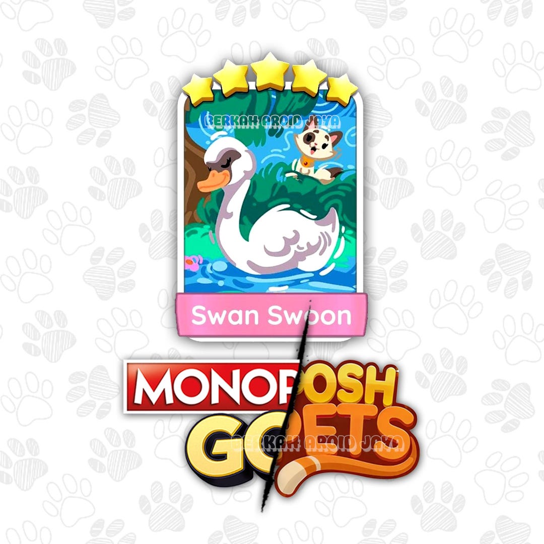 Swoon Sticker Swan Swoon Stickers Set-22 - Monopoly_go Sticker 5 Stars - Posh Pets ...