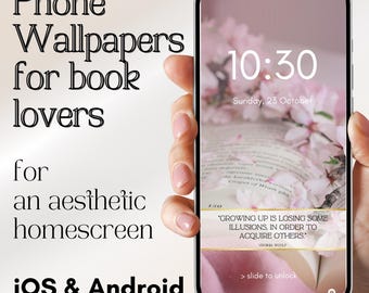 Light Academia Aesthetic Phone Wallpaper for Book Lovers: iOS theme, iOS aesthetic, iPhone homescreen, Android Theme, Bookish phone