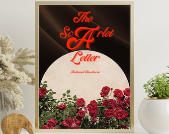 Scarlet Letter Poster - Instant Download Wall Art - Literary Gift for Book Lovers - Printable Book Cover Art - Nathaniel Hawthorne