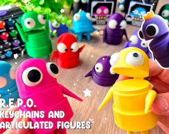3D-geprinte REPO-sleutelhanger, R.E.P.O. gamer, cadeau, clicker, clickies, gearticuleerd, fidget sleutelhanger